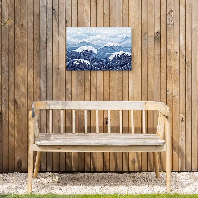 Water - Mozaïek - Landschap - Modern - Blauw Tuinposter op houten frame 2 cm dik klein -sfeer4