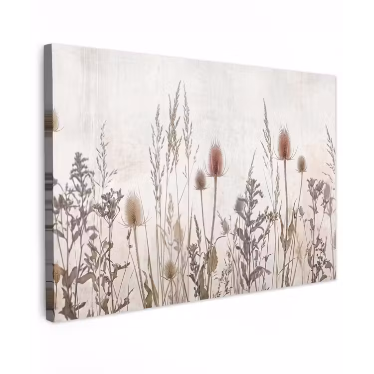 Weidebloemen - Design - Sepia Tuinposter op houten frame 2 cm dik klein -3d
