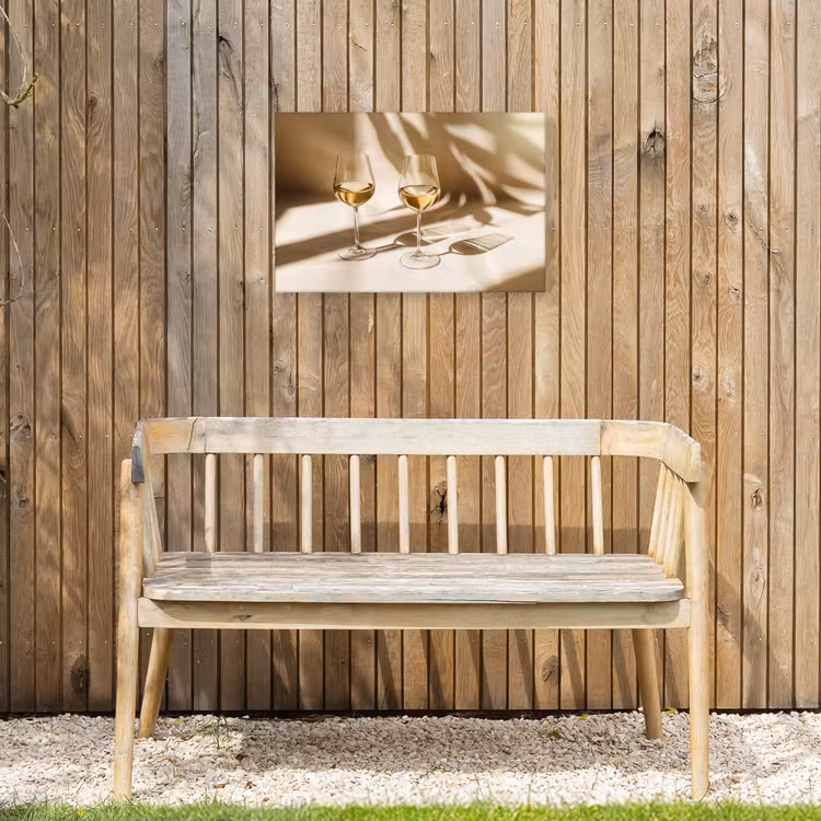 Wijn - Wijnglazen - Wit Tuinposter op houten frame 2 cm dik klein -sfeer4