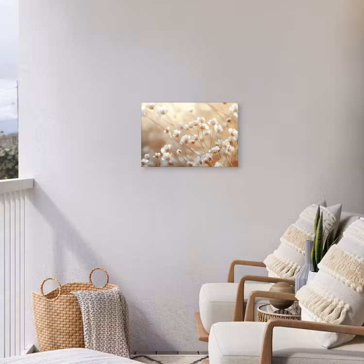 Wilde - Bloemen - Wit Tuinposter op houten frame 2 cm dik klein -sfeer1