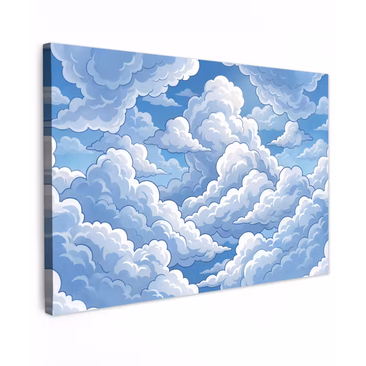 Wolken - Hemel - Abstract - Wit Tuinposter op houten frame 2 cm dik klein -3d