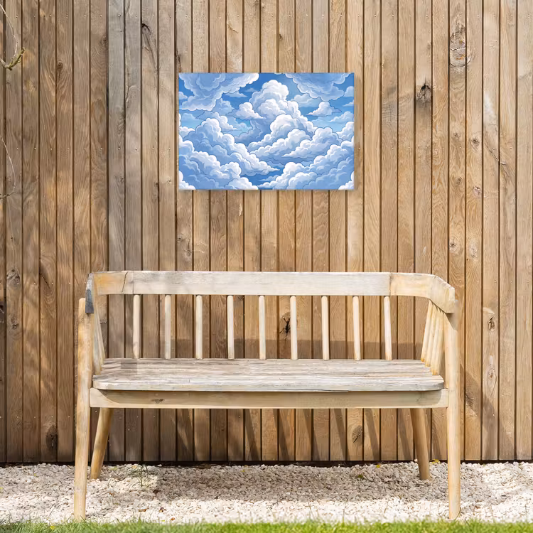 Wolken - Hemel - Abstract - Wit Tuinposter op houten frame 2 cm dik klein -sfeer4