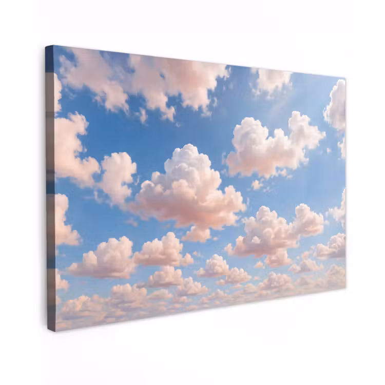 Wolken - Hemel - Natuur - Licht - Blauw Tuinposter op houten frame 2 cm dik klein -3d