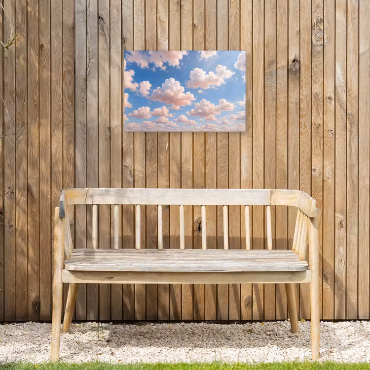 Wolken - Hemel - Natuur - Licht - Blauw Tuinposter op houten frame 2 cm dik klein -sfeer4