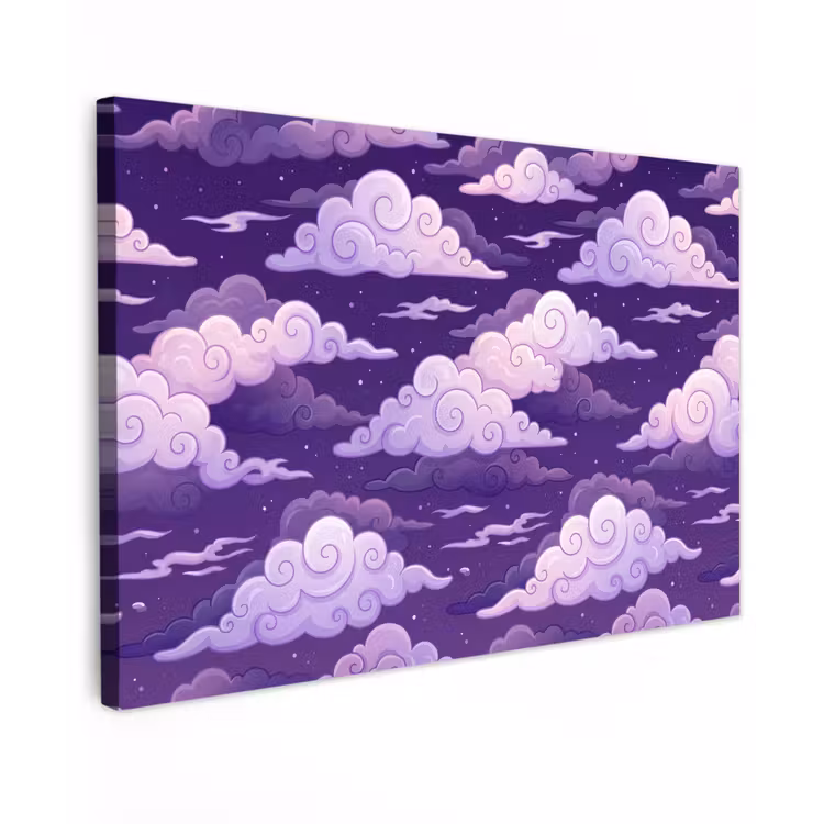 Wolken - Nacht - Natuur - Abstract - Paars Tuinposter op houten frame 2 cm dik klein -3d