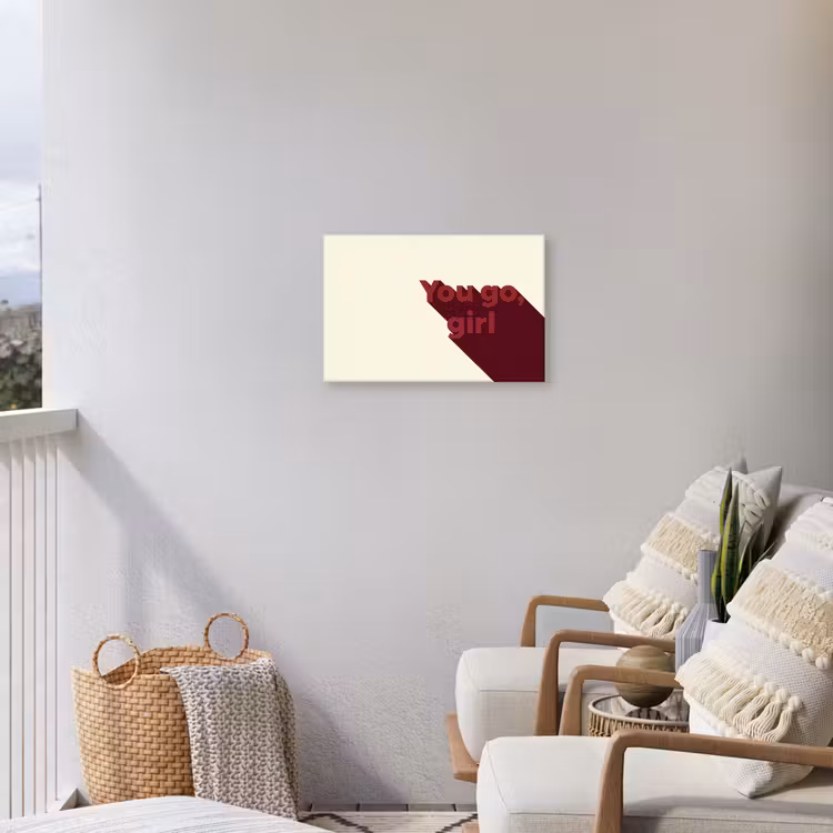 you go girl - 3D - Rood Tuinposter op houten frame 2 cm dik klein -sfeer1