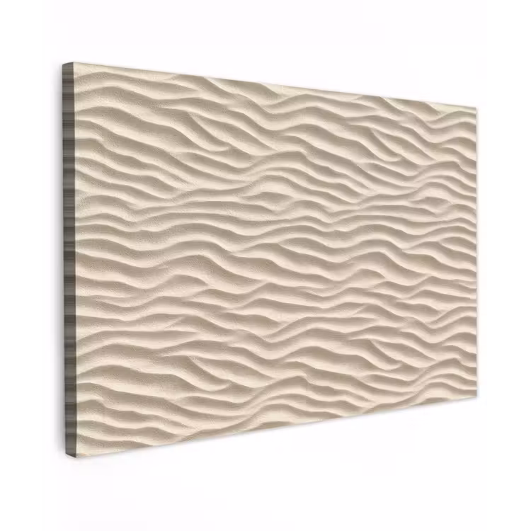 Zand - Golven - Beige Tuinposter op houten frame 2 cm dik klein 845 -3d