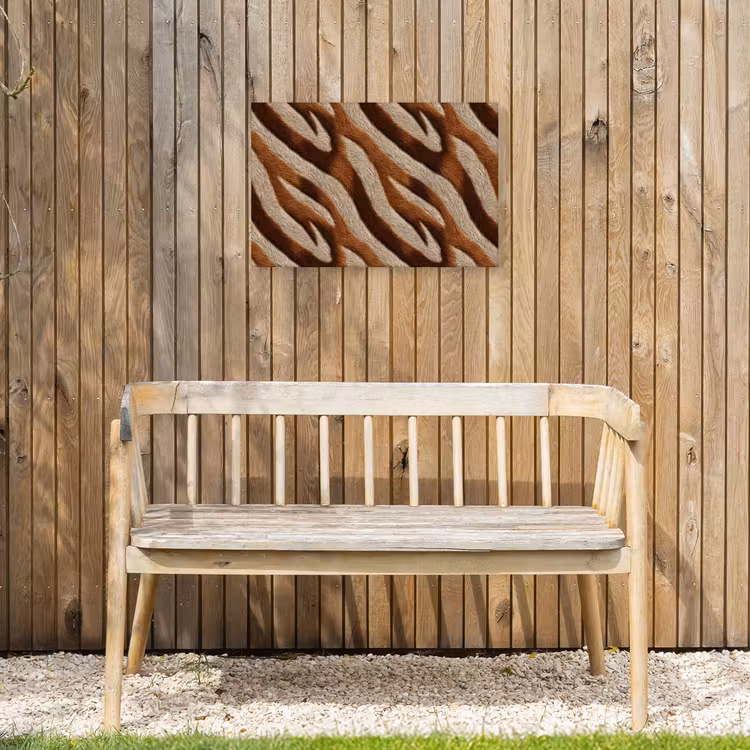 Zebra - Bruin - Patroon Tuinposter op houten frame 2 cm dik klein 845 -sfeer4
