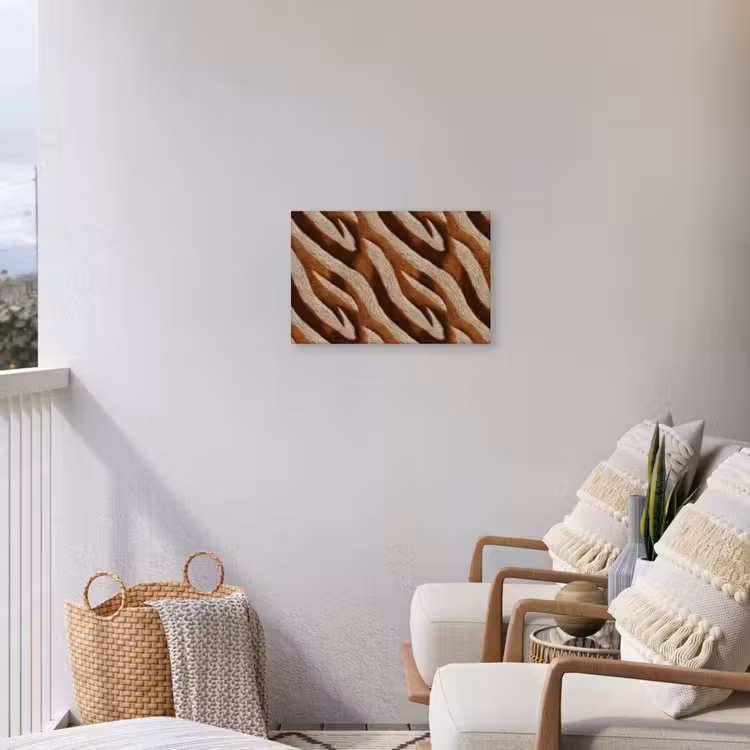 Zebra - Bruin - Patroon Tuinposter op houten frame 2 cm dik klein 845 -sfeer1