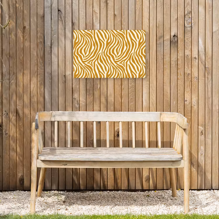 Zebra - Klassiek - Oker - Geel Tuinposter op houten frame 2 cm dik klein 845 -sfeer4