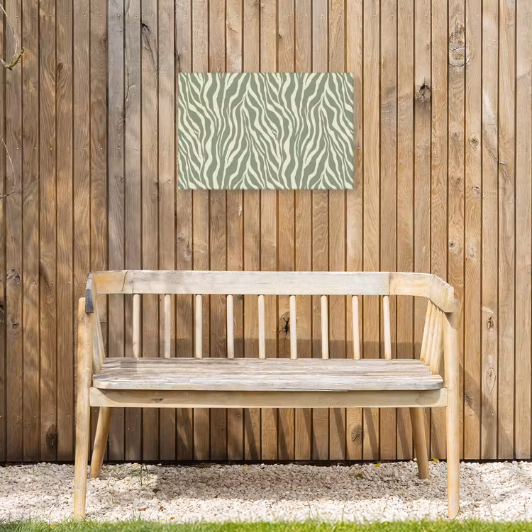Zebra - Motief - Groen Tuinposter op houten frame 2 cm dik klein 845 -sfeer4