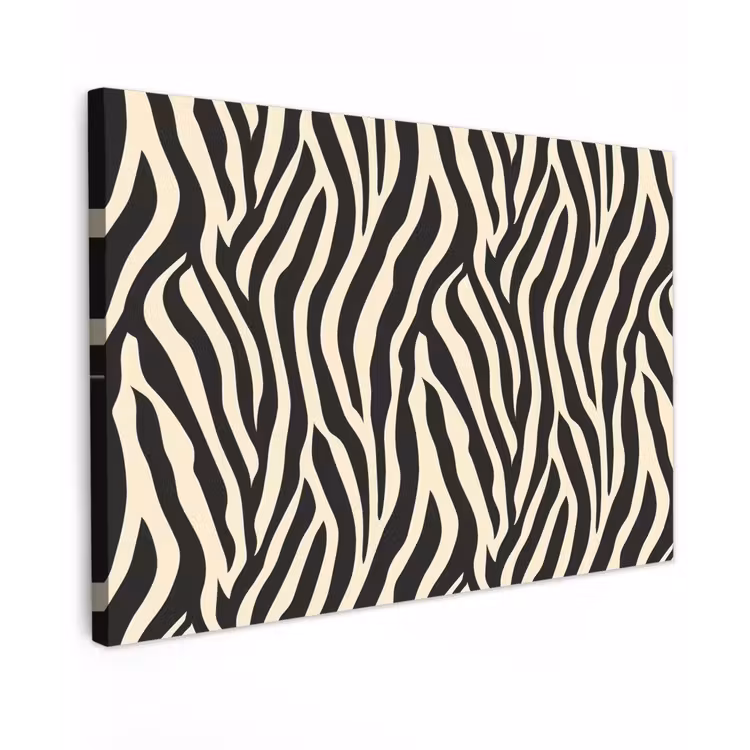 Zebra - Print - Klassiek - Zwart Tuinposter op houten frame 2 cm dik klein 845 -3d
