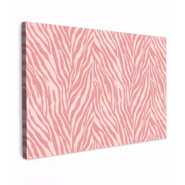 Zebra - Print - Roze Tuinposter op houten frame 2 cm dik klein 845 -3d