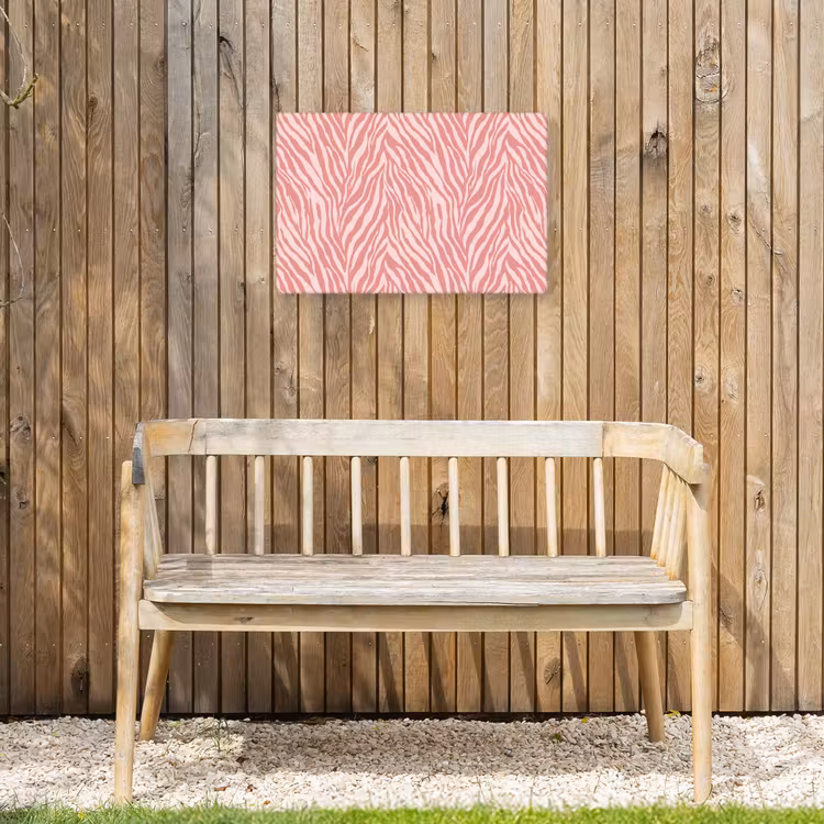Zebra - Print - Roze Tuinposter op houten frame 2 cm dik klein 845 -sfeer4