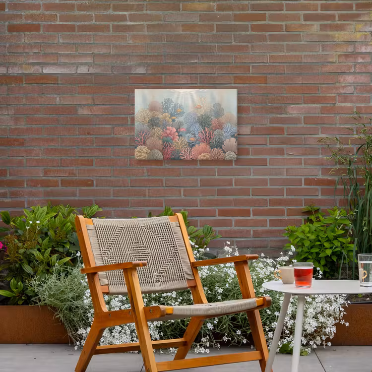 Zee - Koraal - Vis - Natuur - Kleurrijk Tuinposter op houten frame 2 cm dik klein -sfeer3