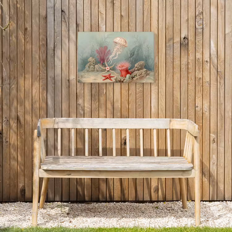 Zeeleven - Kwal - Onderwater - Illustratie - Beige Tuinposter op houten frame 2 cm dik klein -sfeer4
