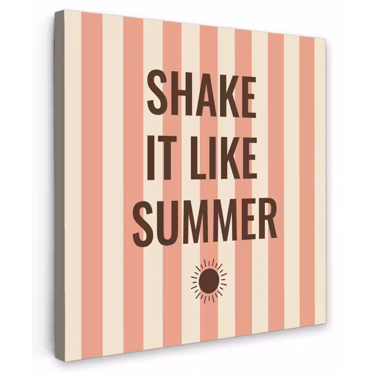 Zomer - Quote - Strepen Tuinposter op houten frame 2 cm dik middel -3d