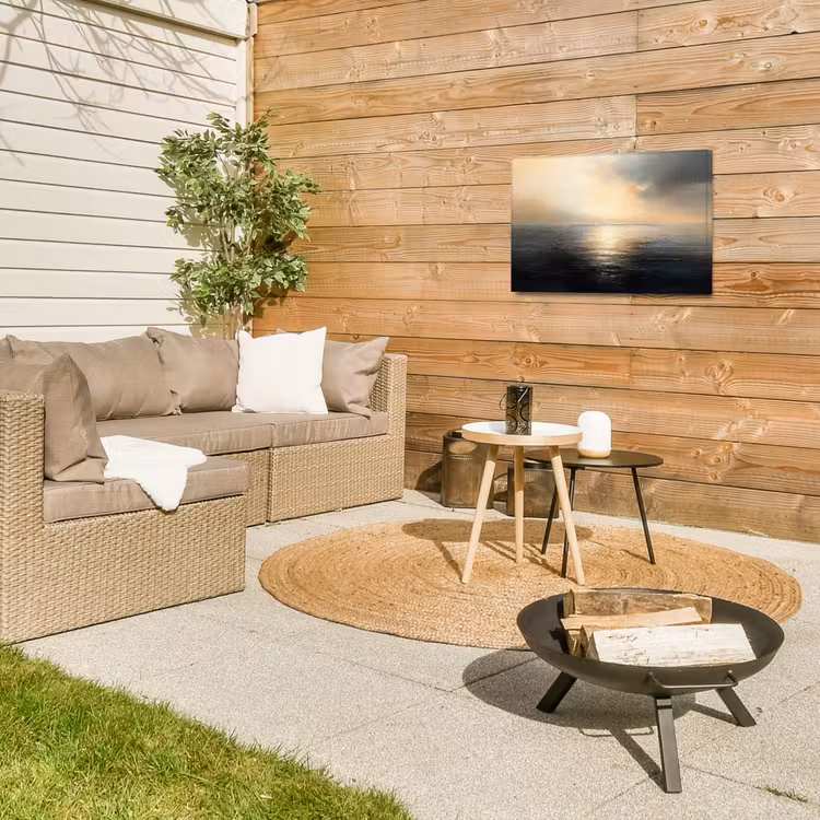 Zon - Horizon - Zee Tuinposter op houten frame 2 cm dik klein -sfeer2