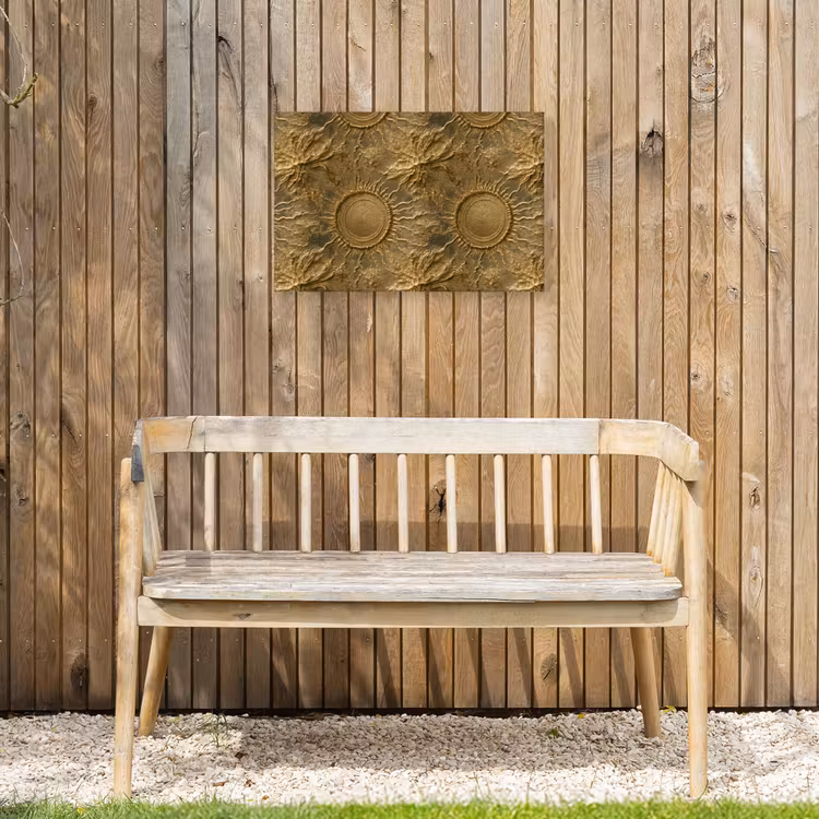 Zon - Reliëf - Antiek - Goud Tuinposter op houten frame 2 cm dik klein 845 -sfeer4