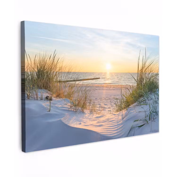 Zonsondergang aan Zee Tuinposter op houten frame 2 cm dik klein -3d