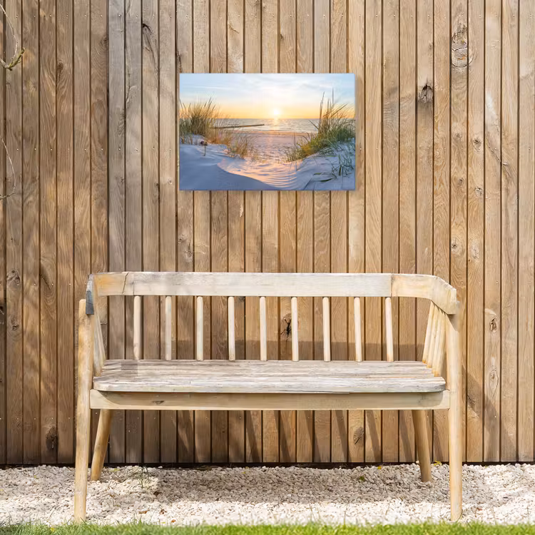 Zonsondergang aan Zee Tuinposter op houten frame 2 cm dik klein -sfeer4
