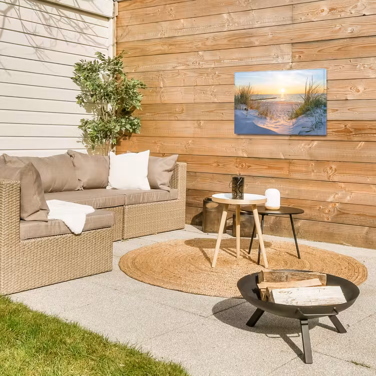 Zonsondergang aan Zee Tuinposter op houten frame 2 cm dik klein -sfeer2