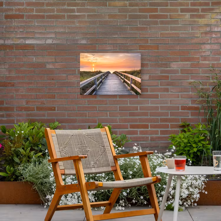 Zonsondergang over de Duinen Tuinposter op houten frame 2 cm dik klein -sfeer3