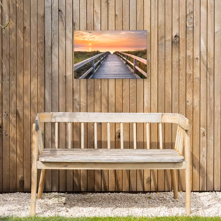 Zonsondergang over de Duinen Tuinposter op houten frame 2 cm dik klein -sfeer4