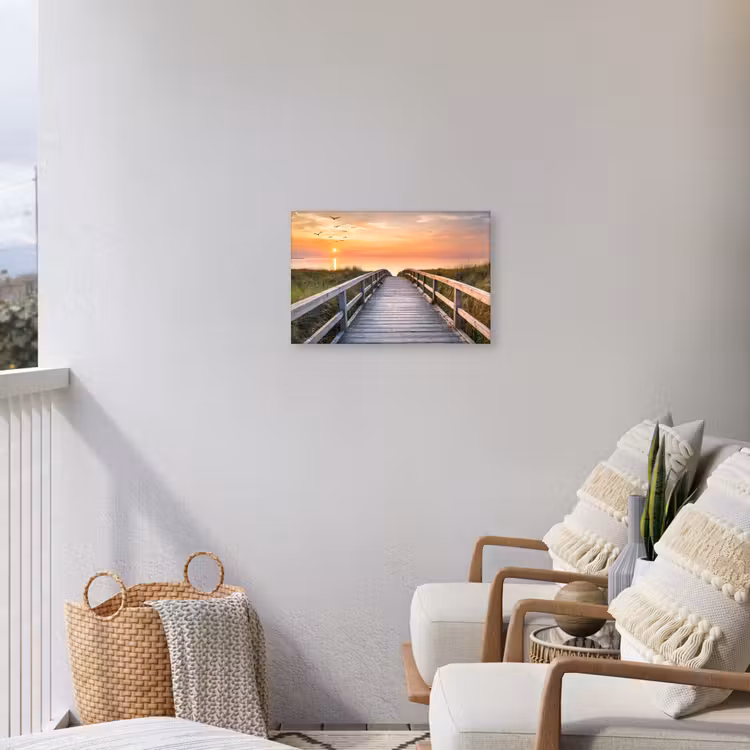 Zonsondergang over de Duinen Tuinposter op houten frame 2 cm dik klein -sfeer1