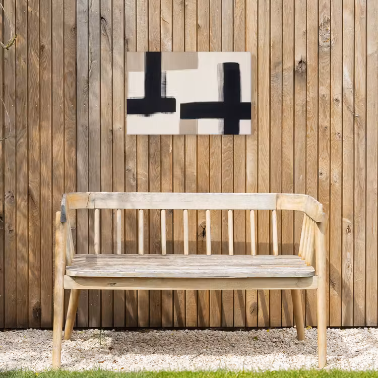 Zwart - Abstract - Japandi Tuinposter op houten frame 2 cm dik klein -sfeer4