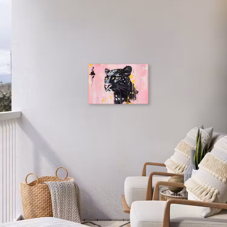 Zwart - Panter - Roze - Abstract Tuinposter op houten frame 2 cm dik klein -sfeer1