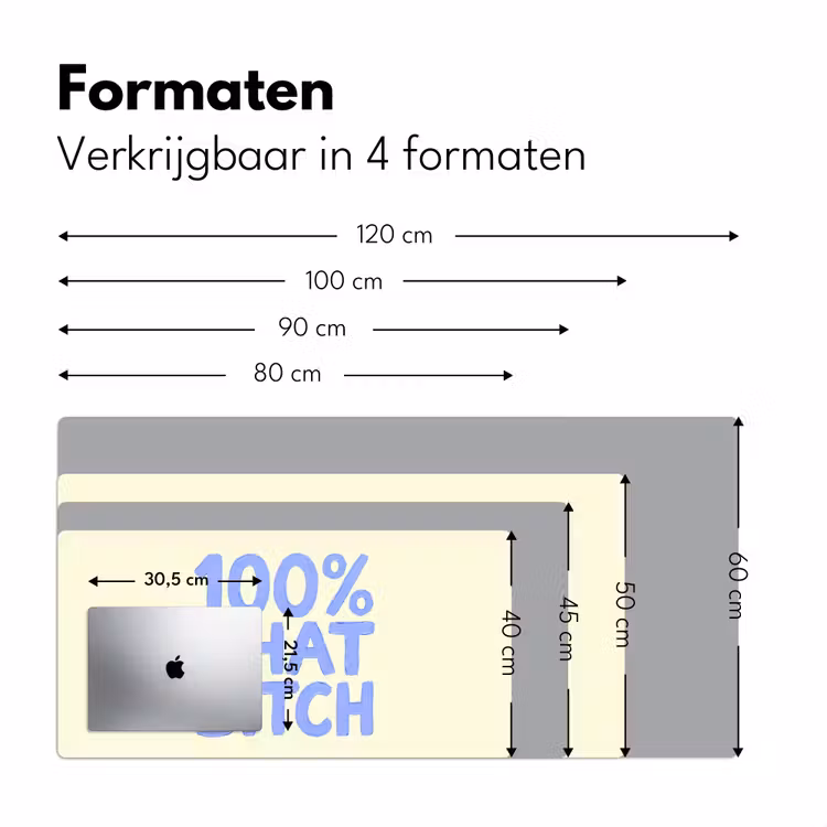 100% that bitch - Blauw - Wit Muismat XXL klein -sfeer5