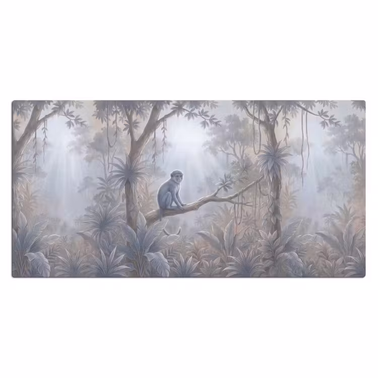 Aap - Boom - Jungle - Natuur - Grijs Muismat XXL klein -3d_leeg