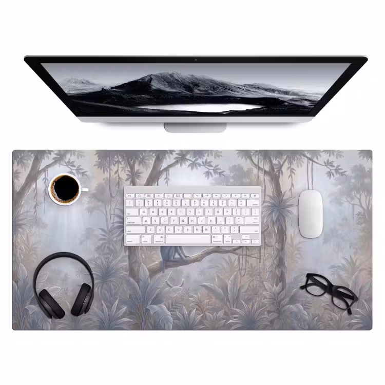 Aap - Boom - Jungle - Natuur - Grijs Muismat XXL klein -3d