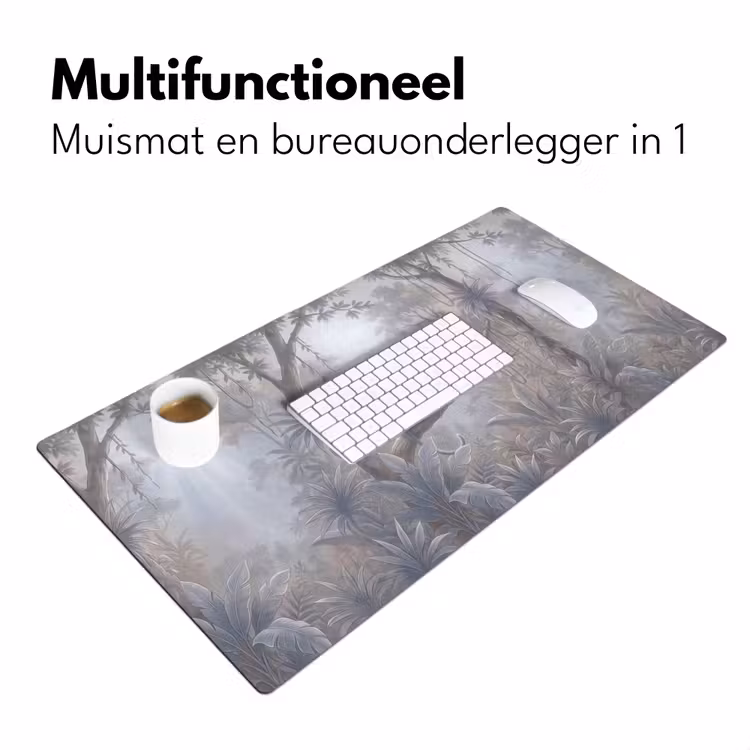 Aap - Boom - Jungle - Natuur - Grijs Muismat XXL klein -sfeer4