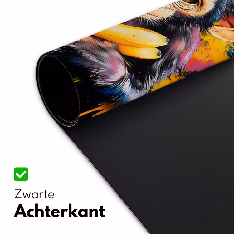 Aap - Graffiti - Kleurrijk - Bananen - Modern Muismat XXL klein -sfeer2