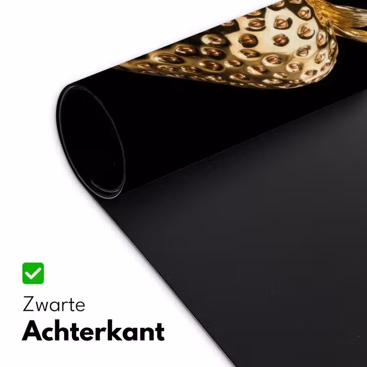 Aardbei - Goud - Zwart - Chrome Muismat XXL klein -sfeer2