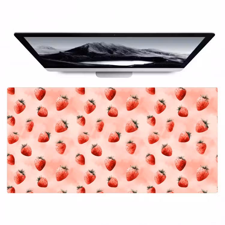 Aardbei - Patroon - Roze Muismat XXL klein 681 -zzz3d
