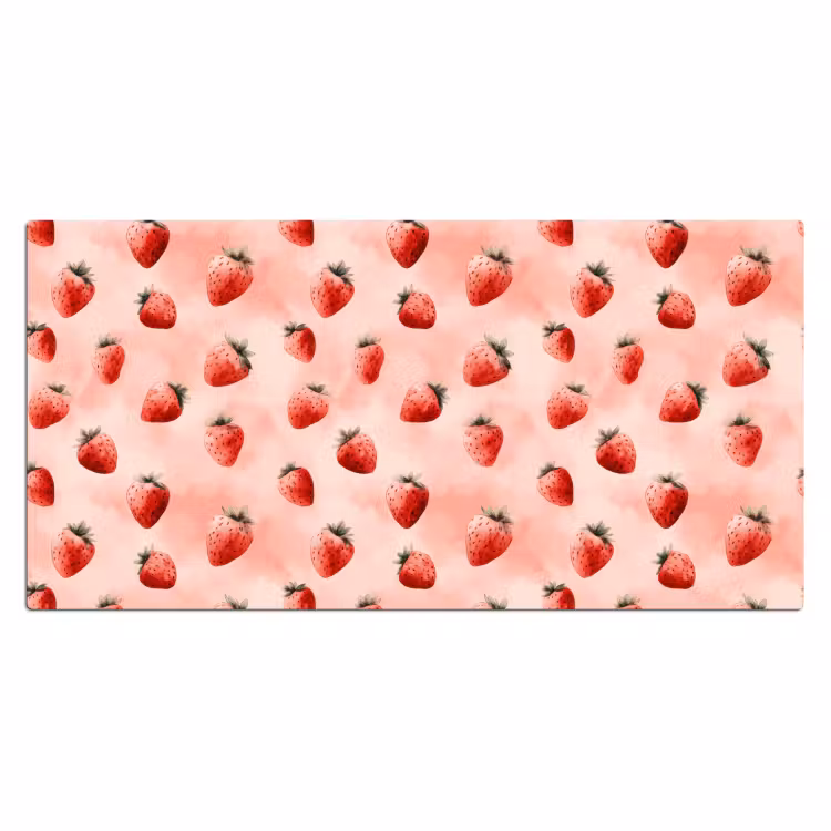 Aardbei - Patroon - Roze Muismat XXL klein 681 -3d_leeg