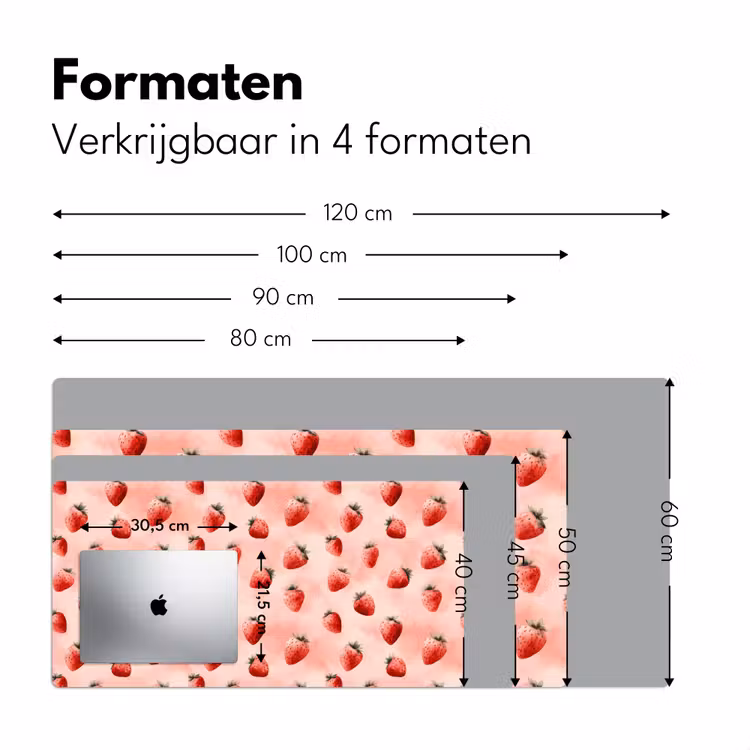 Aardbei - Patroon - Roze Muismat XXL klein 681 -sfeer5