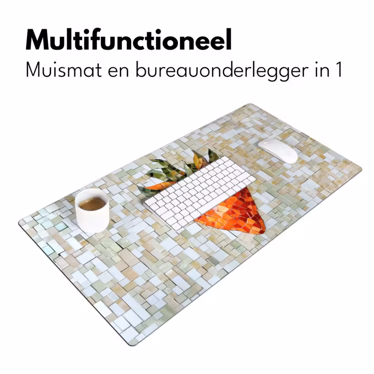 Aardbei - Rood - Mozaïek - Fruit Muismat XXL klein -sfeer4
