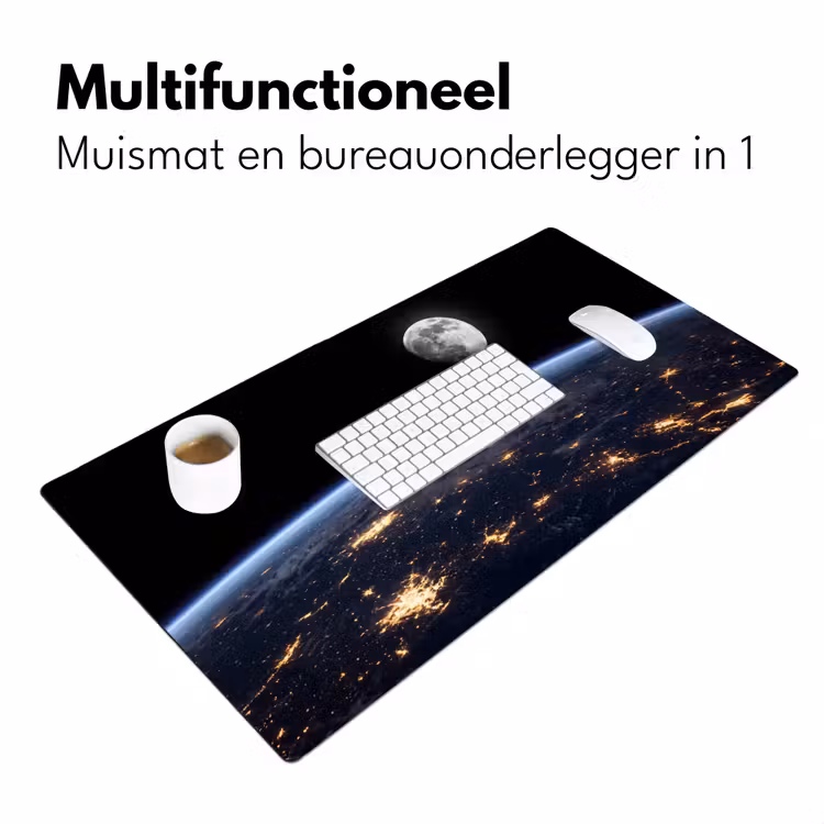 Bureau onderlegger - Aarde - Nacht - Ruimte - Aarde - Nacht - Ruimte Muismat XXL klein