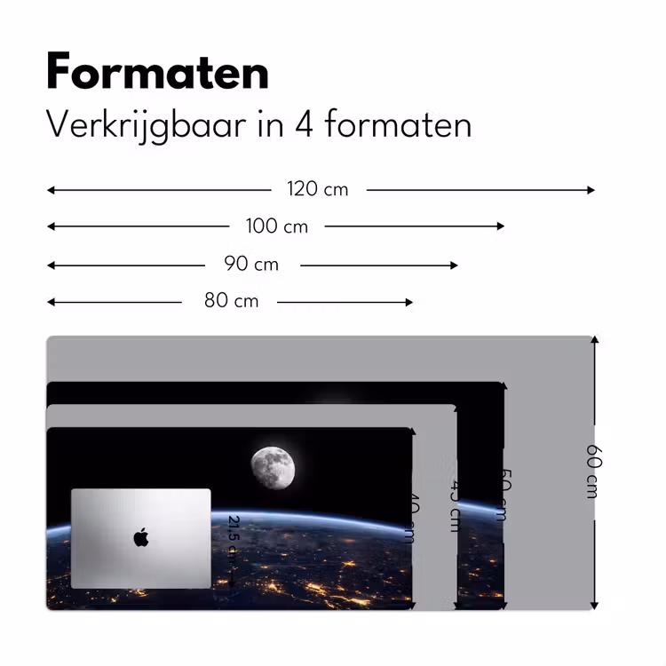 Bureau onderlegger - Aarde - Nacht - Ruimte - Aarde - Nacht - Ruimte Muismat XXL klein