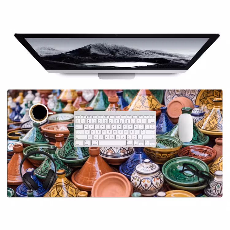 Bureau onderlegger - Aardewerk - Kleurrijk - Patroon - Aardewerk - Kleurrijk - Patroon Muismat XXL klein