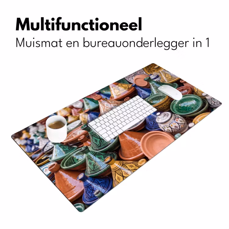 Bureau onderlegger - Aardewerk - Kleurrijk - Patroon - Aardewerk - Kleurrijk - Patroon Muismat XXL klein