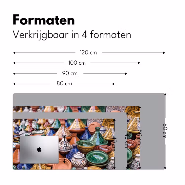 Bureau onderlegger - Aardewerk - Kleurrijk - Patroon - Aardewerk - Kleurrijk - Patroon Muismat XXL klein