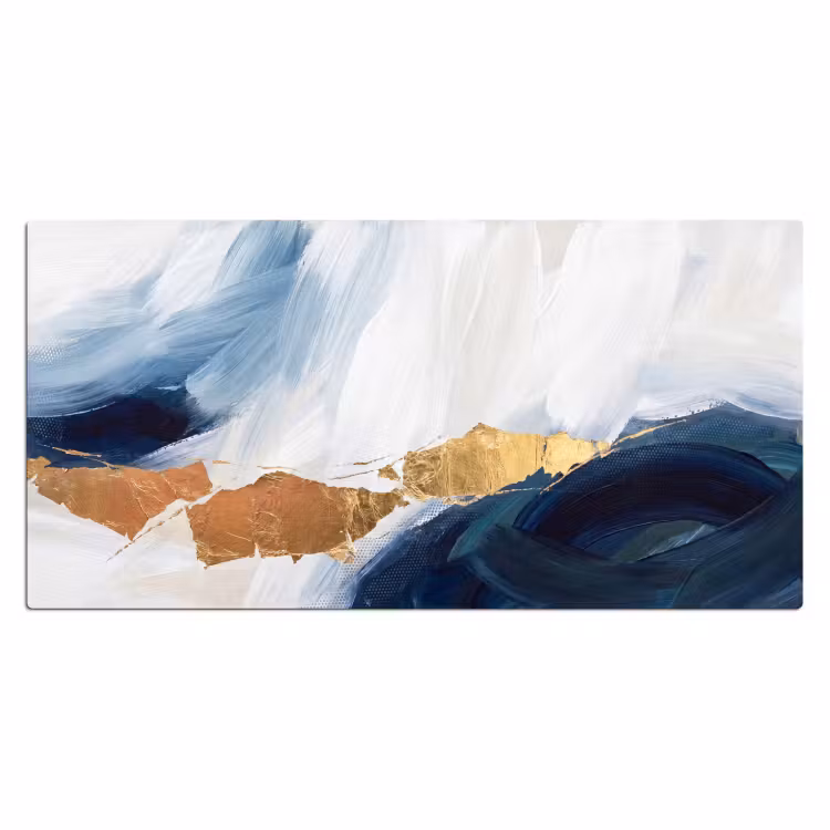 Abstract - Acryl - Blauw - Goud - Elegant Muismat XXL klein -3d_leeg