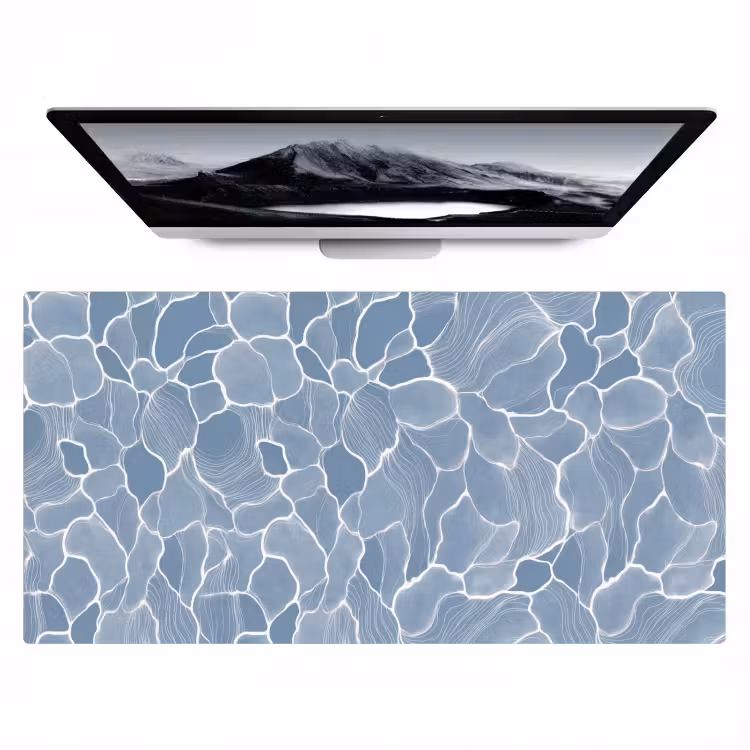 Abstract - Blauw - Bladeren Muismat XXL klein -zzz3d