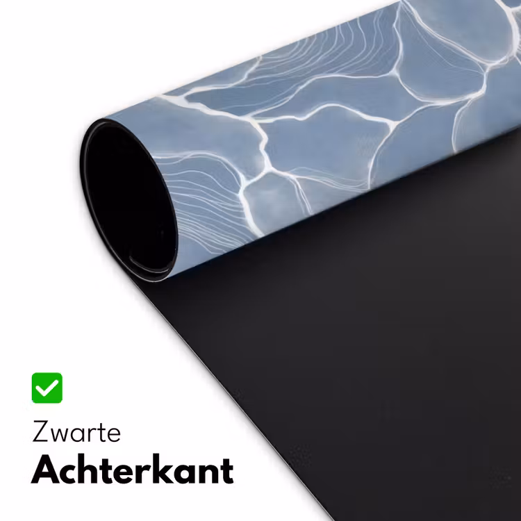 Abstract - Blauw - Bladeren Muismat XXL klein -sfeer2