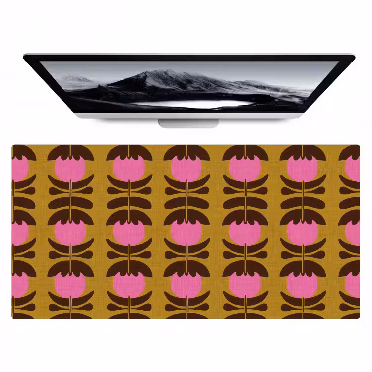 Abstract - Bloemen - Roze Muismat XXL klein 681 -zzz3d